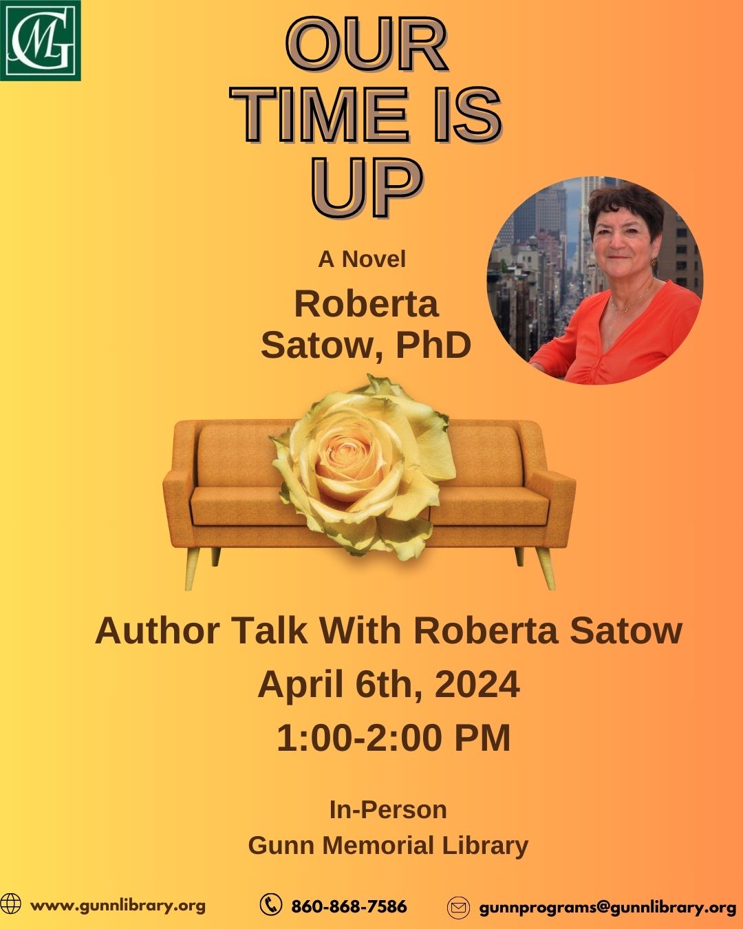 Gunn Memorial Library Author Talk with Roberta Satow, PhD - 