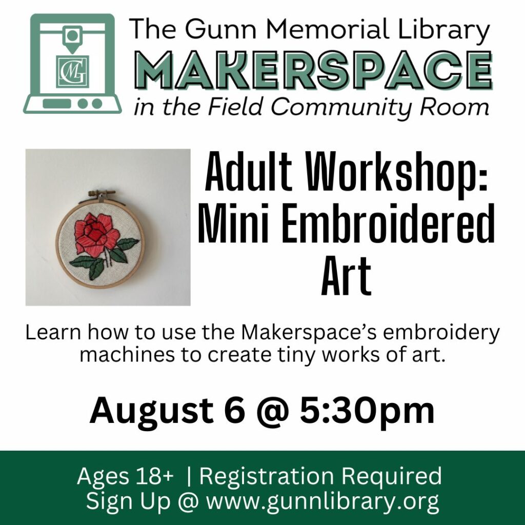 Adult Program - Mini Embroidered Art - Explore Washington CT